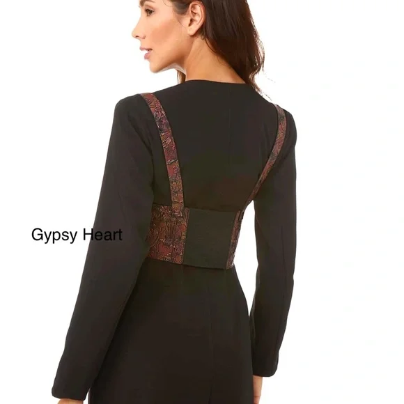 Holographic Floral Pattern Harness Belt Corset Belt - Picture 3 of 4